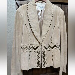 Size 12 Cache Blazer Jacket Dyed Rabbit Fur